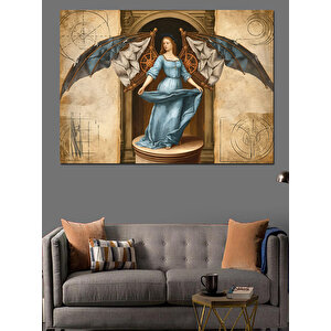 Kadın Ve Kanatlar Dekoratif Kanvas - Mdf Ahşap Tablo 100x140 cm