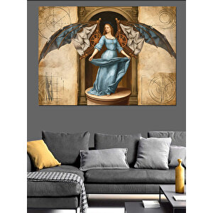 Kadın Ve Kanatlar Dekoratif Kanvas - Mdf Ahşap Tablo 100x140 cm
