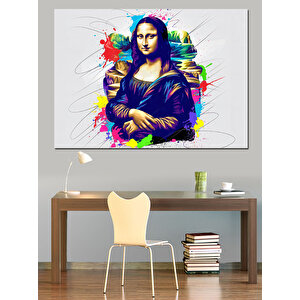 Graffiti Tarzı Mona Lisa Dekoratif Kanvas - Mdf Ahşap Tablo 70x100 cm