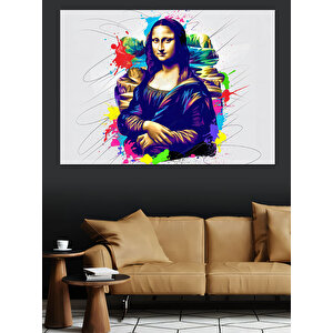 Graffiti Tarzı Mona Lisa Dekoratif Kanvas - Mdf Ahşap Tablo