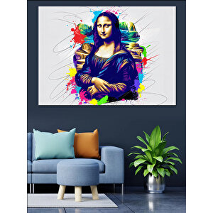 Graffiti Tarzı Mona Lisa Dekoratif Kanvas - Mdf Ahşap Tablo 35x50 cm