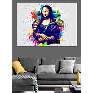 Graffiti Tarzı Mona Lisa Dekoratif Kanvas - Mdf Ahşap Tablo