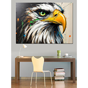 Keskin Bakışlı Kartal Dekoratif Kanvas - Mdf Ahşap Tablo 100x140 cm