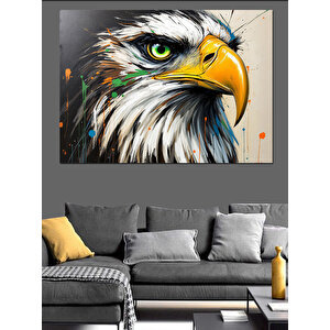 Keskin Bakışlı Kartal Dekoratif Kanvas - Mdf Ahşap Tablo 100x140 cm