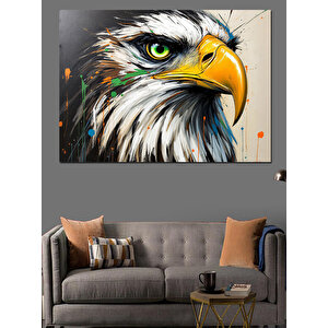 Keskin Bakışlı Kartal Dekoratif Kanvas - Mdf Ahşap Tablo 70x100 cm