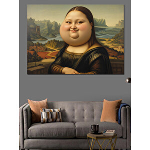 Şişman Mona Lisa Dekoratif Kanvas - Mdf Ahşap Tablo