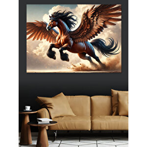 Kanatlı Efsanevi Pegasus Dekoratif Kanvas - Mdf Ahşap Tablo 25x35 cm