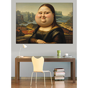 Şişman Mona Lisa Dekoratif Kanvas - Mdf Ahşap Tablo