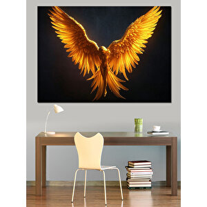 Parlak Kanatlı Melek Dekoratif Kanvas - Mdf Ahşap Tablo