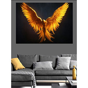 Parlak Kanatlı Melek Dekoratif Kanvas - Mdf Ahşap Tablo