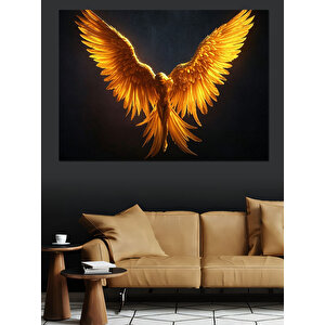Parlak Kanatlı Melek Dekoratif Kanvas - Mdf Ahşap Tablo 50x70 cm