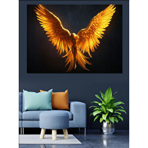 Parlak Kanatlı Melek Dekoratif Kanvas - Mdf Ahşap Tablo 50x70 cm
