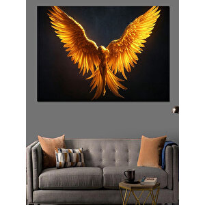 Parlak Kanatlı Melek Dekoratif Kanvas - Mdf Ahşap Tablo 50x70 cm