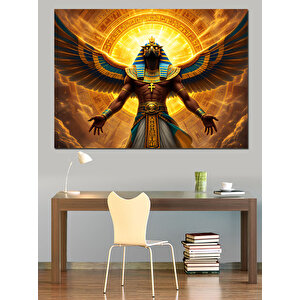Mısır Tanrısı Figürü Dekoratif Kanvas - Mdf Ahşap Tablo 70x100 cm