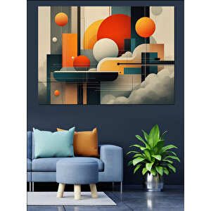 Soyut Geometrik Sanat Dekoratif Kanvas - Mdf Ahşap Tablo 25x35 cm