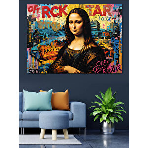 Graffiti Mona Lisa Dekoratif Kanvas - Mdf Ahşap Tablo 70x100 cm