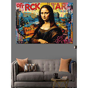 Graffiti Mona Lisa Dekoratif Kanvas - Mdf Ahşap Tablo 70x100 cm