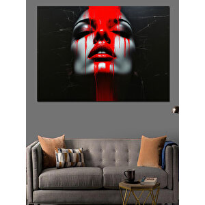 Kırmızı Siyah Dramatik Portre Dekoratif Kanvas - Mdf Ahşap Tablo 50x70 cm