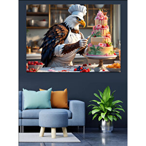 Kartal Pastacı Şef Dekoratif Kanvas - Mdf Ahşap Tablo 35x50 cm