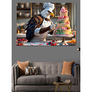 Kartal Pastacı Şef Dekoratif Kanvas - Mdf Ahşap Tablo 35x50 cm