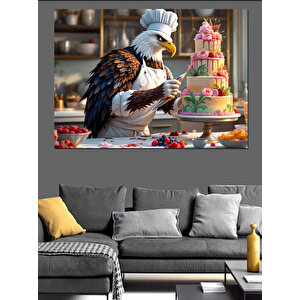 Kartal Pastacı Şef Dekoratif Kanvas - Mdf Ahşap Tablo
