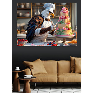 Kartal Pastacı Şef Dekoratif Kanvas - Mdf Ahşap Tablo