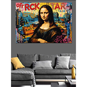 Graffiti Mona Lisa Dekoratif Kanvas - Mdf Ahşap Tablo