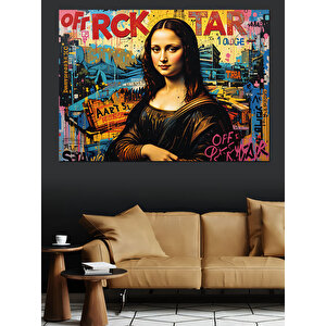 Graffiti Mona Lisa Dekoratif Kanvas - Mdf Ahşap Tablo