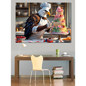 Kartal Pastacı Şef Dekoratif Kanvas - Mdf Ahşap Tablo 50x70 cm
