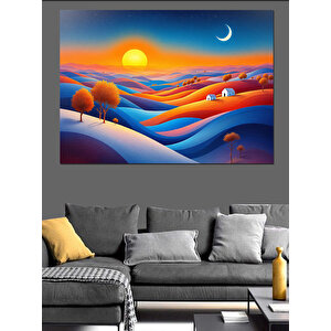 Büyülü Çöl Manzarası Dekoratif Kanvas - Mdf Ahşap Tablo 50x70 cm