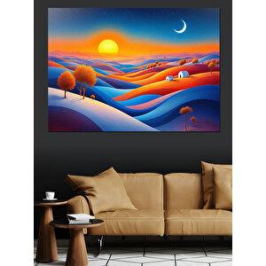 Büyülü Çöl Manzarası Dekoratif Kanvas - Mdf Ahşap Tablo 50x70 cm