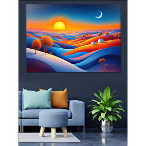 Büyülü Çöl Manzarası Dekoratif Kanvas - Mdf Ahşap Tablo 50x70 cm