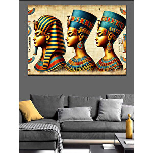 Mısır Kraliçeleri Büstü Dekoratif Kanvas - Mdf Ahşap Tablo 100x140 cm