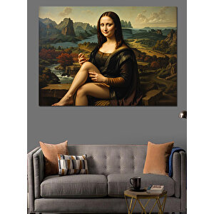 Komik Mona Lisa Dekoratif Kanvas - Mdf Ahşap Tablo 50x70 cm