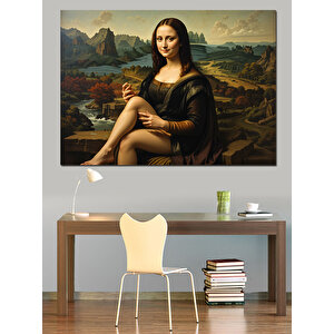 Komik Mona Lisa Dekoratif Kanvas - Mdf Ahşap Tablo 50x70 cm