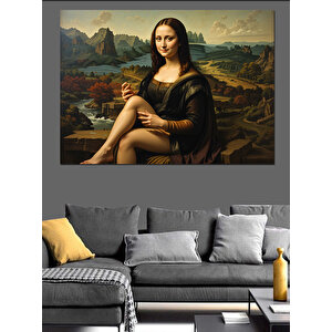 Komik Mona Lisa Dekoratif Kanvas - Mdf Ahşap Tablo 50x70 cm