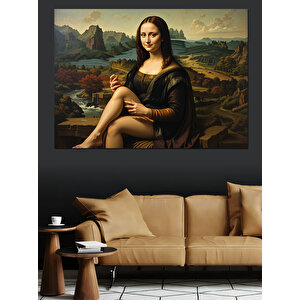 Komik Mona Lisa Dekoratif Kanvas - Mdf Ahşap Tablo