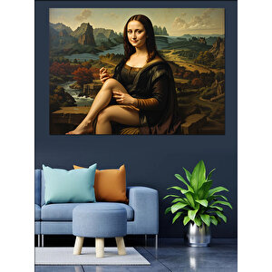 Komik Mona Lisa Dekoratif Kanvas - Mdf Ahşap Tablo