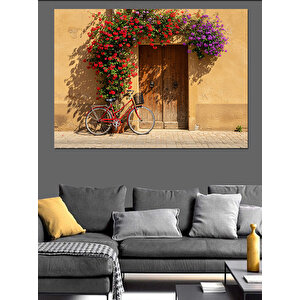 Sardunya Kapısı Bisiklet Dekoratif Kanvas - Mdf Ahşap Tablo