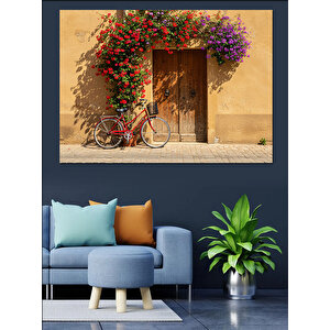 Sardunya Kapısı Bisiklet Dekoratif Kanvas - Mdf Ahşap Tablo 100x140 cm
