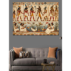 Antik Mısır Kabartması Dekoratif Kanvas - Mdf Ahşap Tablo 100x140 cm