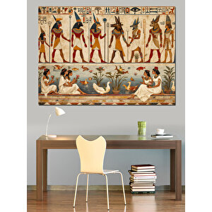 Antik Mısır Kabartması Dekoratif Kanvas - Mdf Ahşap Tablo 100x140 cm