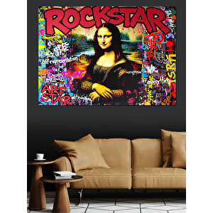 Mona Lisa Rockstar Posteri Dekoratif Kanvas - Mdf Ahşap Tablo 35x50 cm