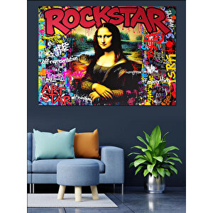Mona Lisa Rockstar Posteri Dekoratif Kanvas - Mdf Ahşap Tablo 35x50 cm