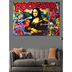 Mona Lisa Rockstar Posteri Dekoratif Kanvas - Mdf Ahşap Tablo 35x50 cm