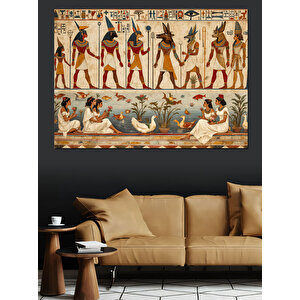 Antik Mısır Kabartması Dekoratif Kanvas - Mdf Ahşap Tablo