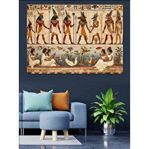 Antik Mısır Kabartması Dekoratif Kanvas - Mdf Ahşap Tablo