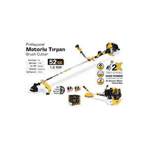 Sgs Sgs5361 - Profesyonel Benzinli Motorlu Ot Biçme Yan Tırpan Makinesi 52 Cc