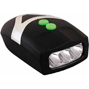 Bisiklet Ön Farı Kornalı Bisiklet Ön Lamba Pilli (piller Dahil) Siyah Renkli