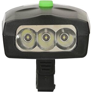 Bisiklet Ön Farı Kornalı Bisiklet Ön Lamba Pilli (piller Dahil) Siyah Renkli